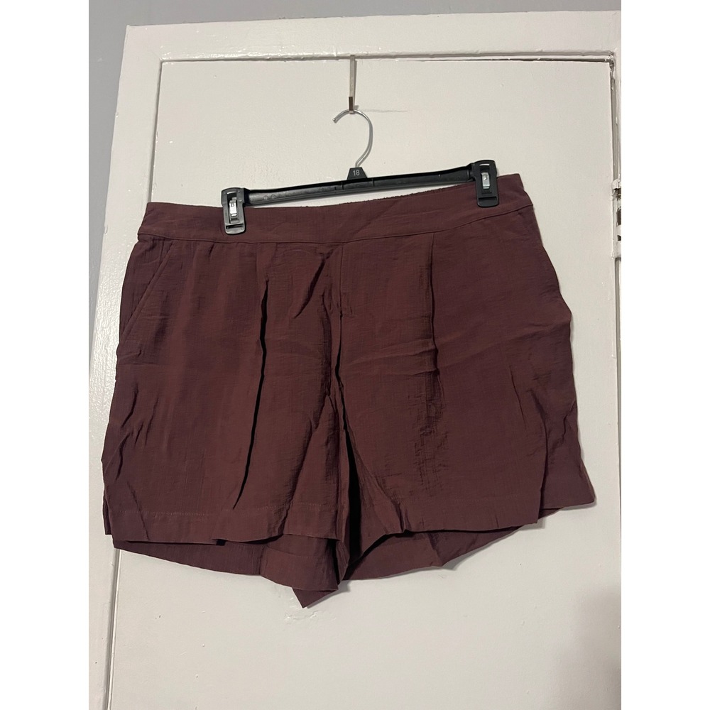 A New Day Burgundy Textured High Rise Shorts XXL Elastic Back Maroon